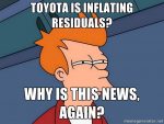 Toyota inflating residuals